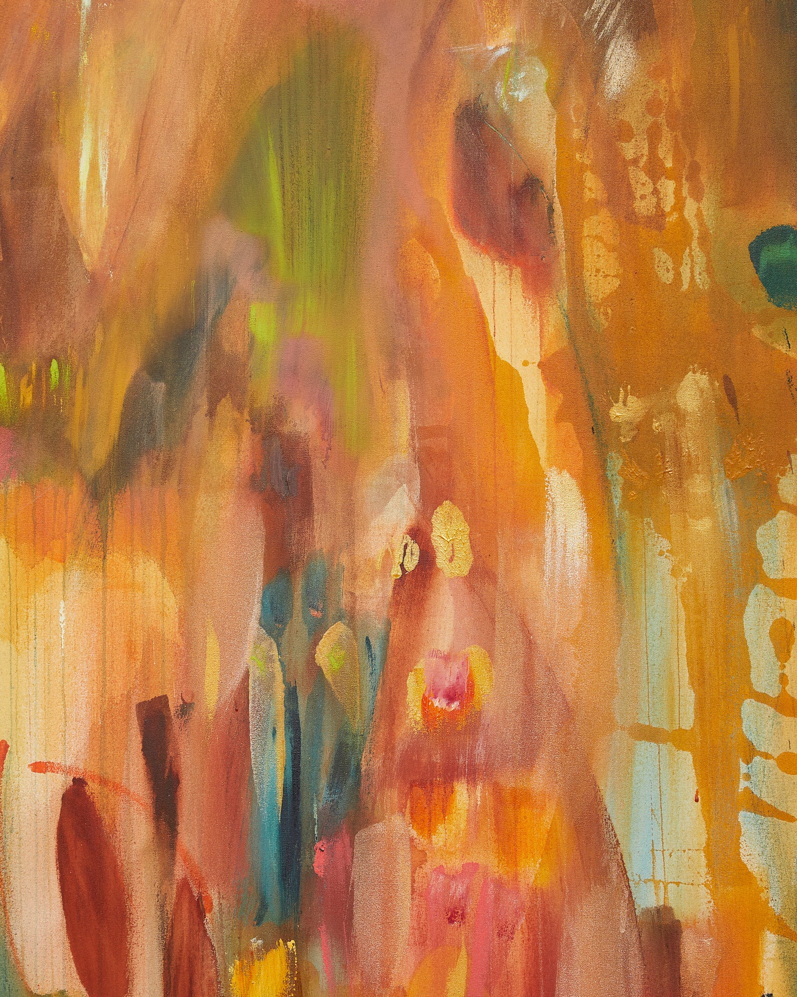 Abstract print with vibrant colors and brush strokes