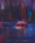 Abstract blow, pink, red and purple print